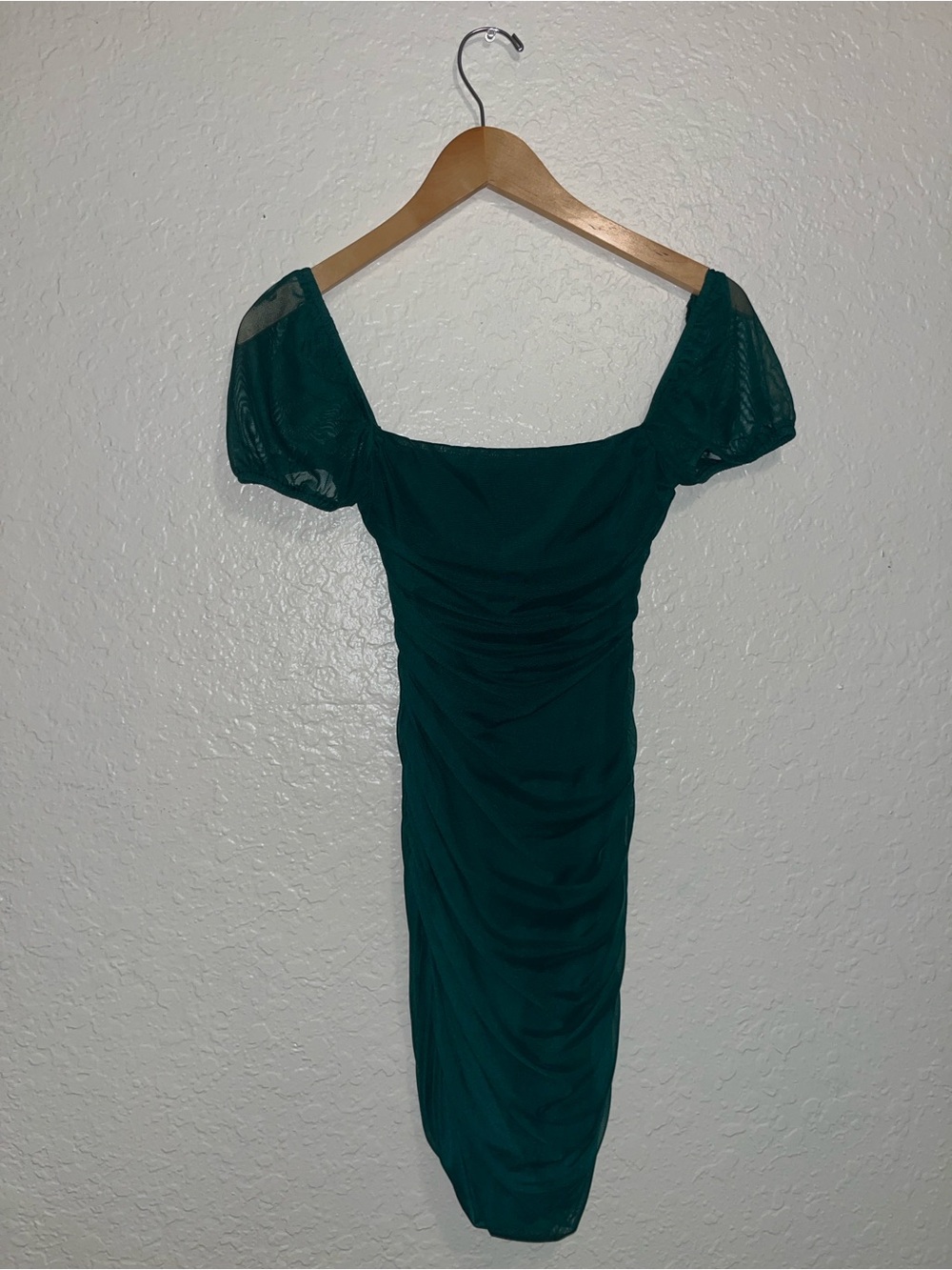 Princess Polly Dark Green Puff-Sleeve Midi Dress
